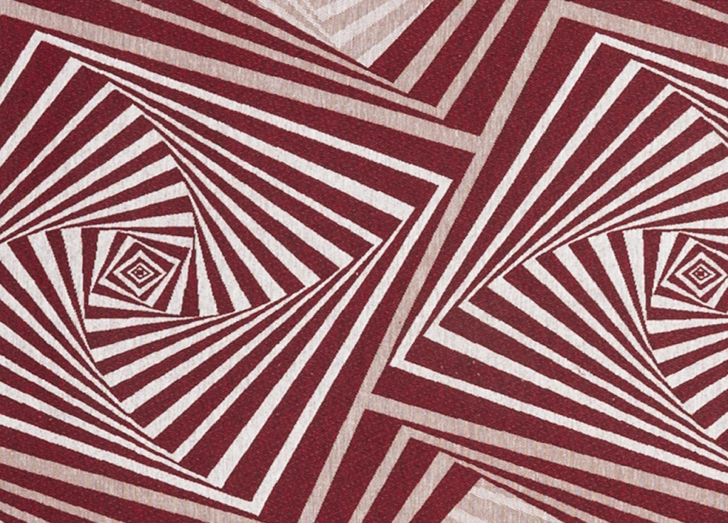 Tappeto Passatoia In Tessuto Jacquard Linea Emozioni Disegno Optical Rosso - 57x400 - Rosso