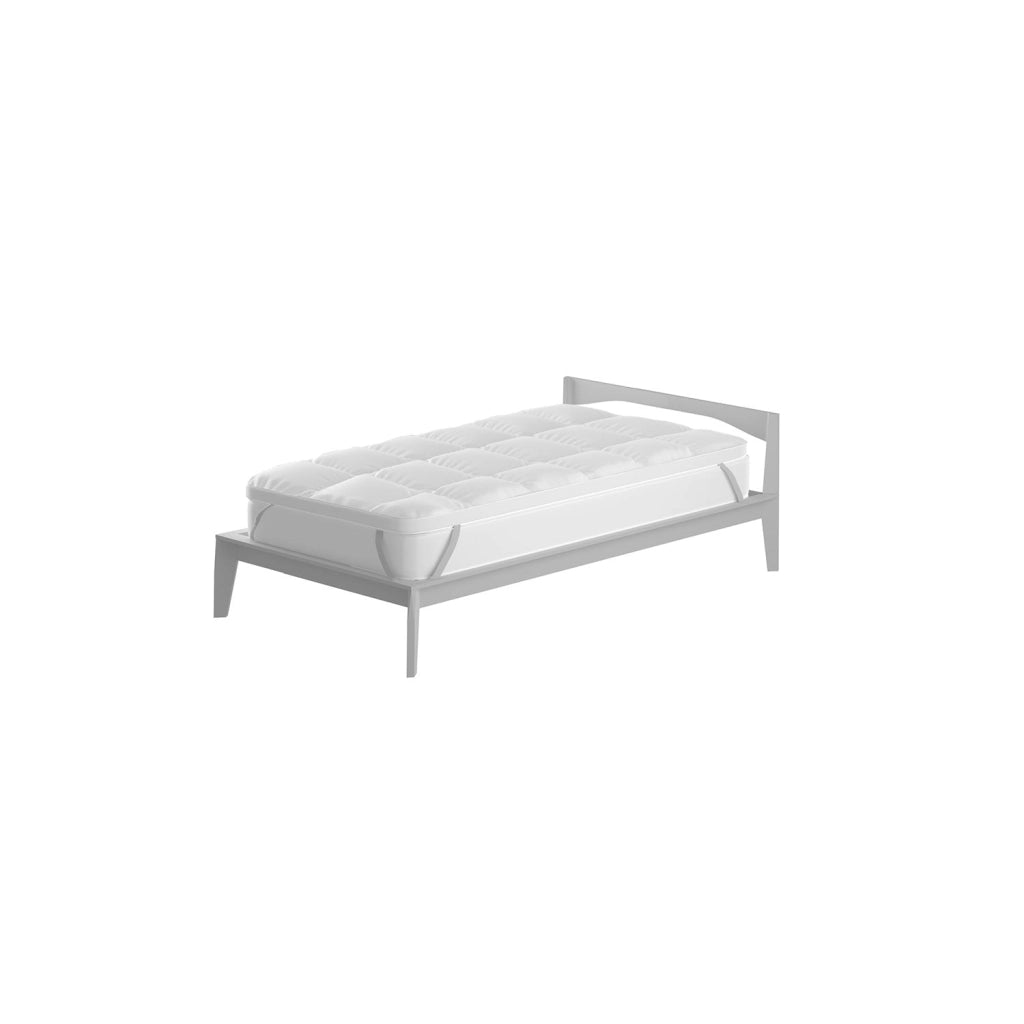 Topper One Matrimoniale 180 x 200 cm Imbottitura Effetto Piuma con Elastici in Cotone Bianco Varie Misure