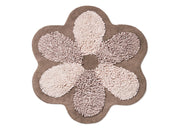 Tappeto A Fiore Casa Bagno Cotone Spugna Morbida Antiscivolo Flower Tortora