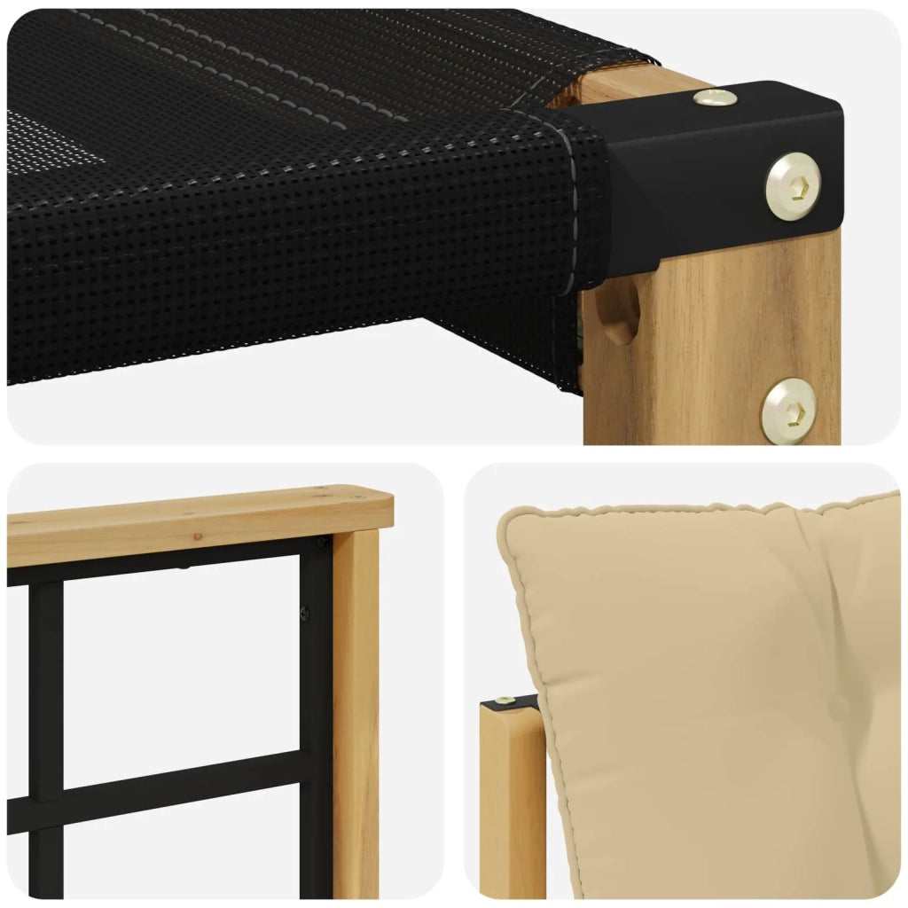 Set di divani da esterno-Sofa da giardino Legno di Acacia Massello e Textilene 984043