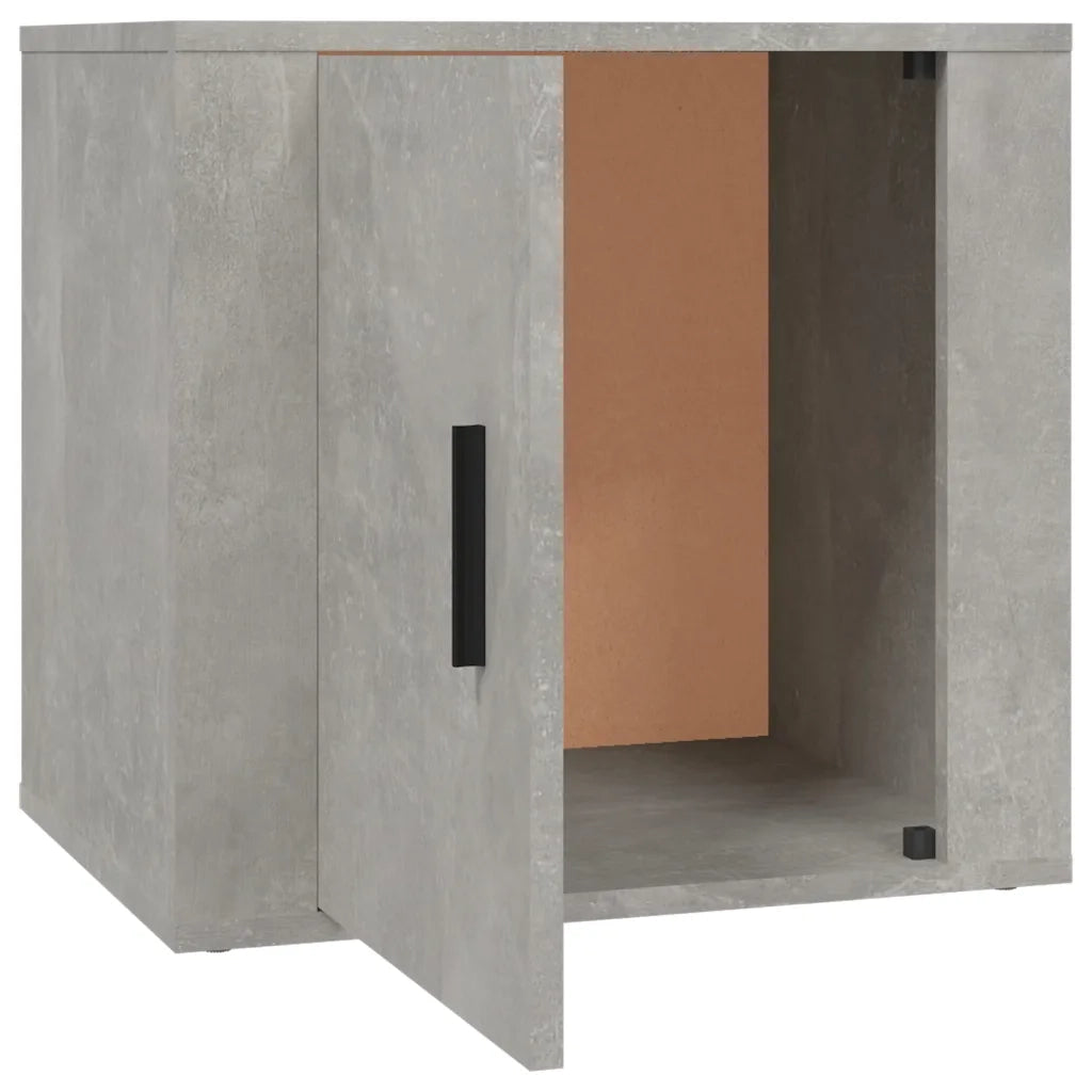 Comodino | Armadio da Notte | Mobiletto da notte Grigio Cemento 50x39x47 cm