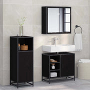 Set di mobili per il bagno 3 pcs Rovere Nero Legno multistrato 3402452
