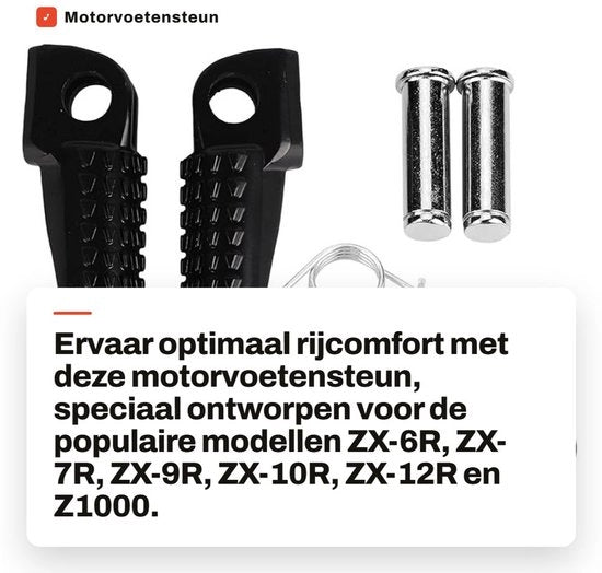 Sostegno per piede motocicletta - Pedale antiscivolo - Alluminio - 1 coppia - Pedale anteriore - Adatto per ZX-6R/ZX-7R/ZX-9R/ZX-10R/ZX-12R/Z1000 - Pedale motocicletta