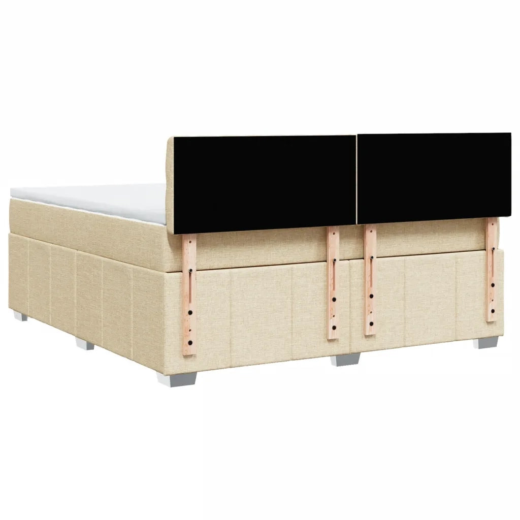 vidaXL Giroletto a Molle con Materasso Crema 180x200 cm in Tessuto