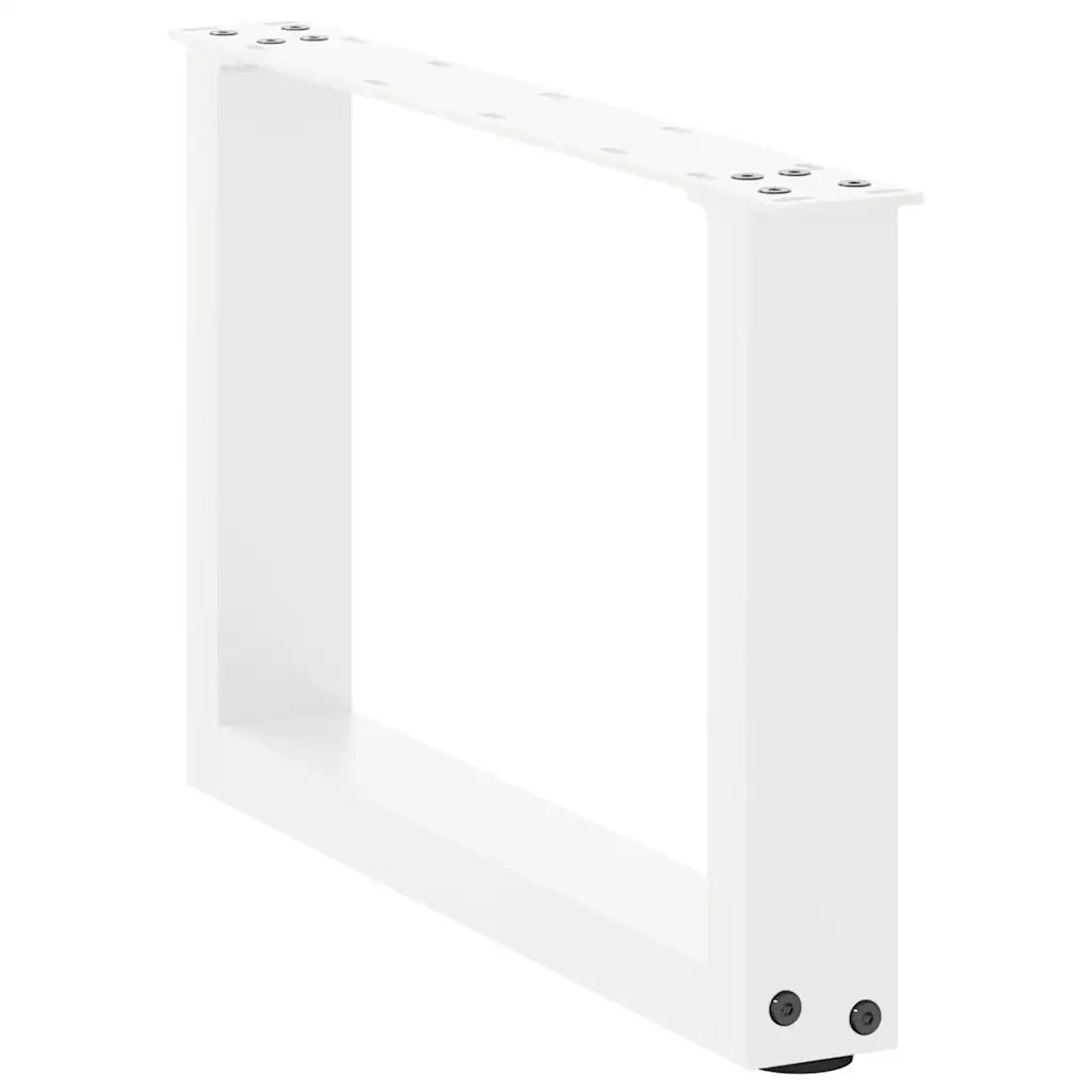 Gambe per Tavolino da Caffè a Forma di U 2 pz Bianche 50x(30-31) cm Acciaio 4013137