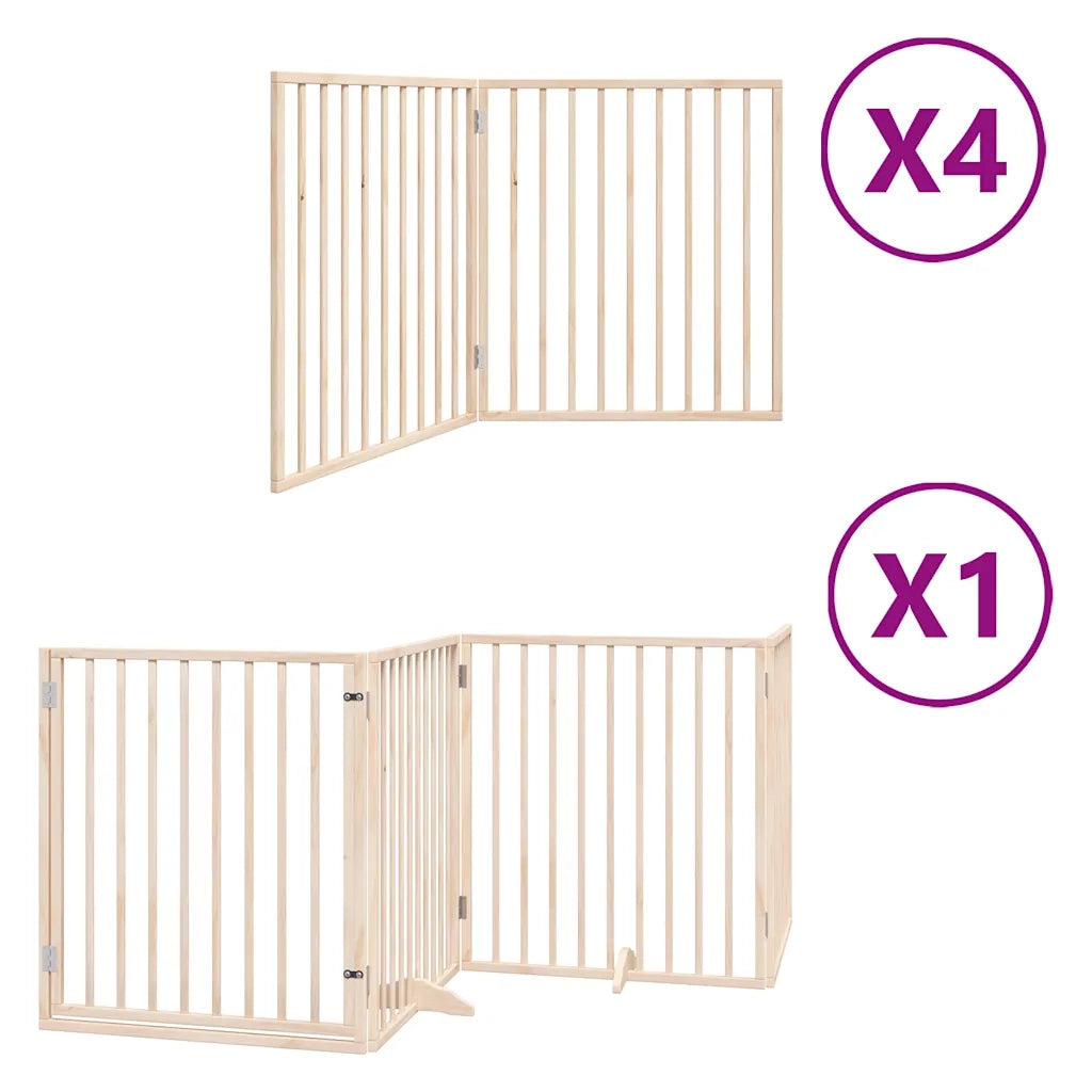 Cancello per Cani Porta Pieghevole 12 Pannelli 960 cm in Pioppo CFW8720006