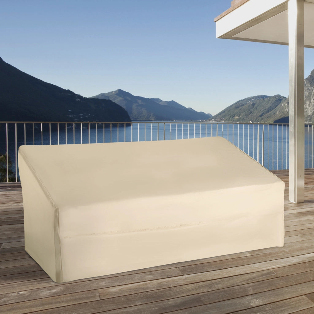 Copertura per Divano da Giardino 3 Posti ¨C zephmum ¨C Beige Impermeabile 218x111x101 cm