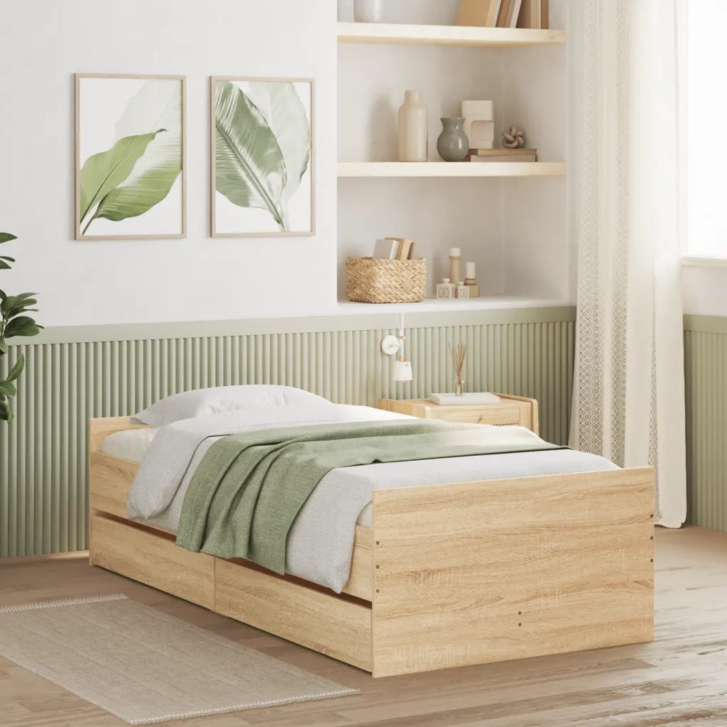 Giroletto con Cassetti Rovere Sonoma 90x200 cmcod mxl 109355