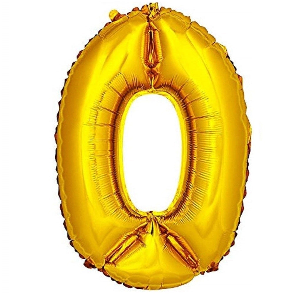 Trade Shop - Palloncino Numero 0 Oro 35cm Elio Decorazione Compleanno Party Festa -