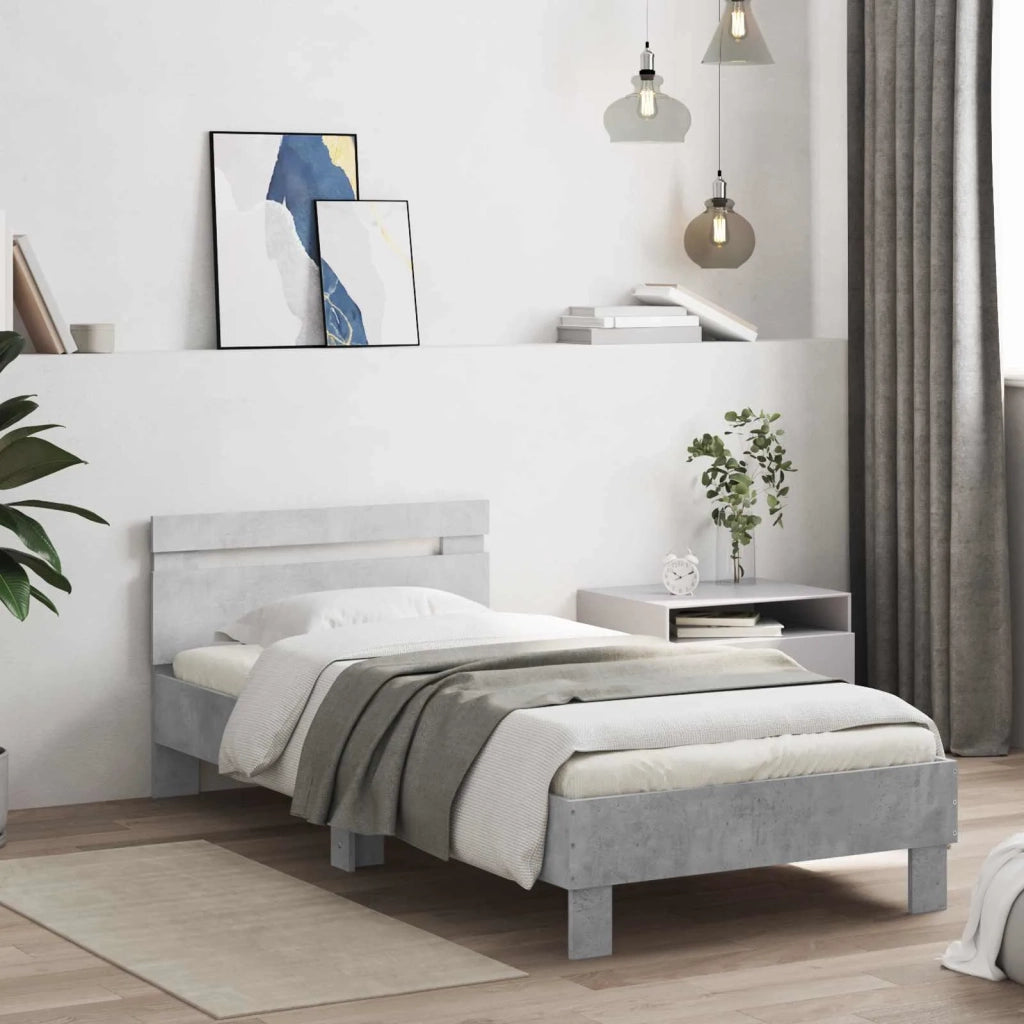 Struttura letto con testata Grigio Cemento 80 x 200 cm 8009021