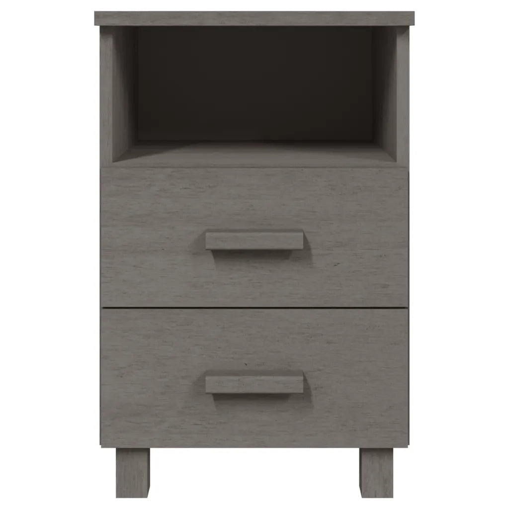 Comodini 2 pz Grigio Chiaro 40x35x62 cm in Legno di Pino cod mxl 30594