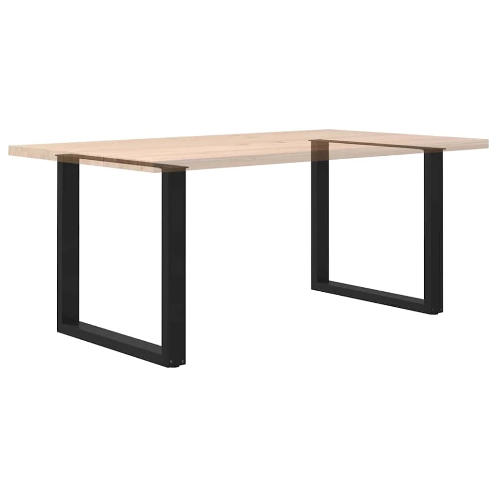 Set di 2 gambe regolabili per tavolo da pranzo a forma di U 90 x 72-73 cm stile moderno acciaio nero 02_0057432