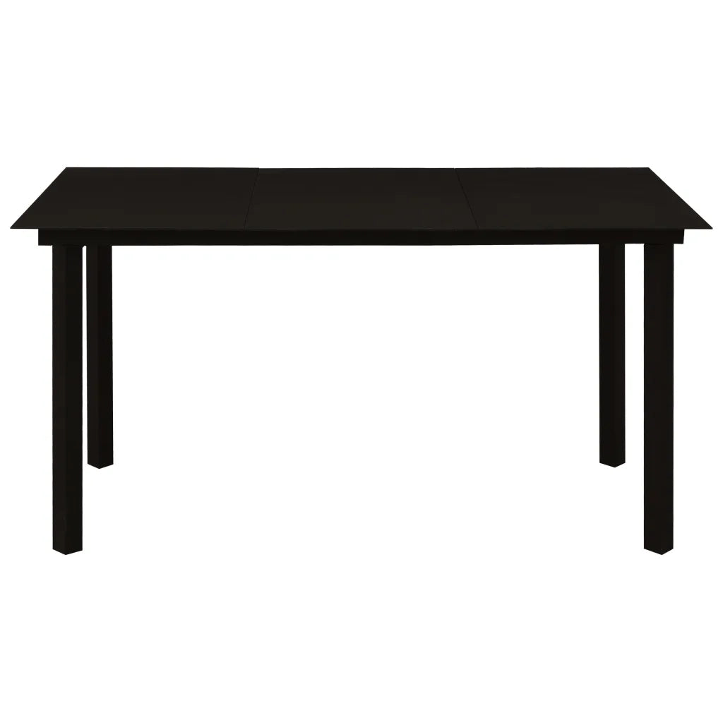 Set da Pranzo da Giardino 7 pz in Rattan PVC Nero cod mxl 53771