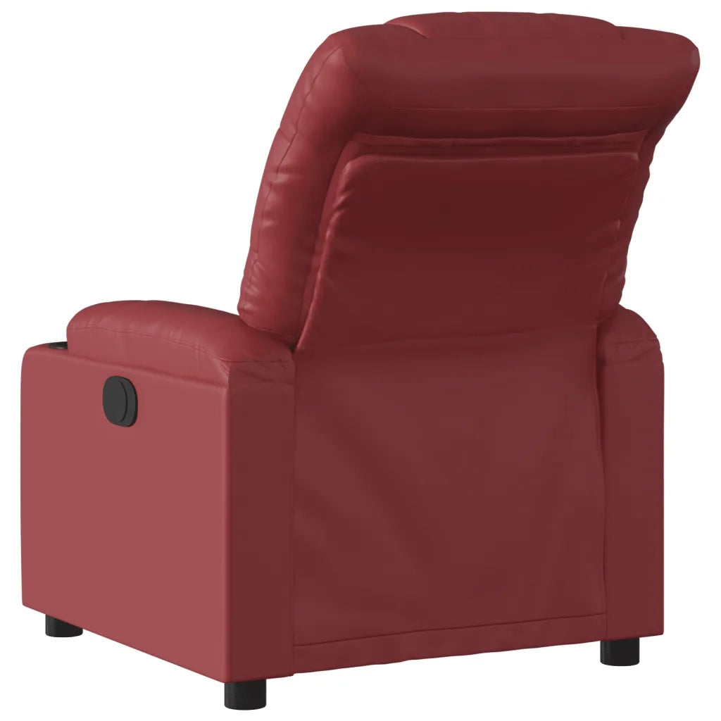 Poltrona | Sedia Relax Reclinabile Elettrica Rosso Vino in Similpelle