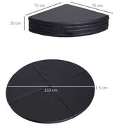 Materassino rotondo ULEVR per pole dance ?150 cm, spessore 5 cm, pieghevole, nero