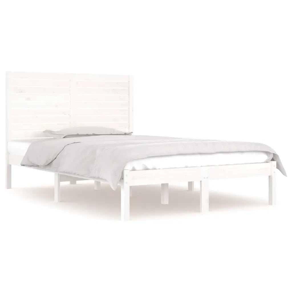 Giroletto-Struttura Letto Bianco in Legno Massello 140x190 cm 574004