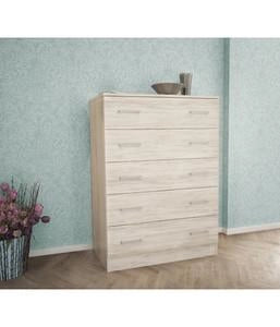 KIT CASSETTIERA CASSETTONE 5 CASSETTI CM. 80X45X111H BIANCO O CEMENTO ROVERE
