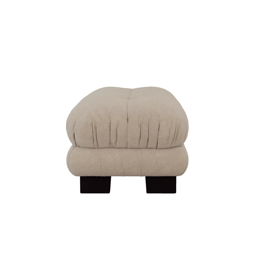 DIVANO in chenille Light Coffee con pouf mobili abbinati