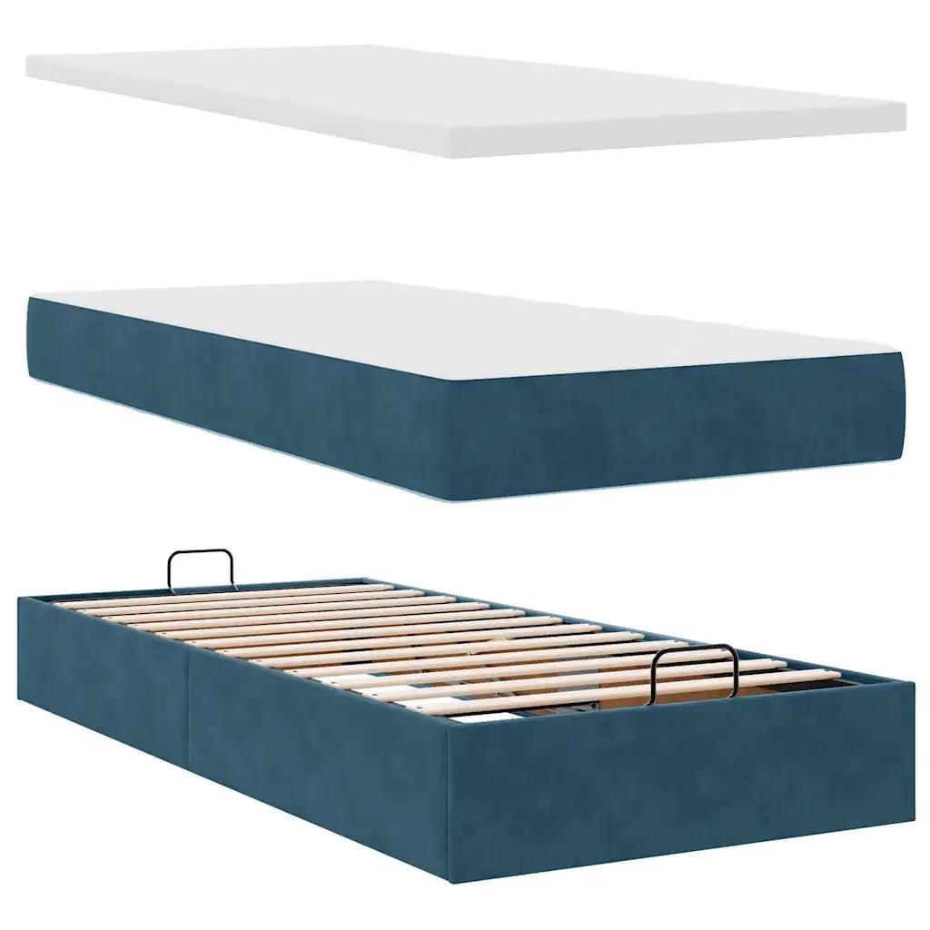 Struttura Letto Pouf con Materassi 180x200 cm Velluto 3312096