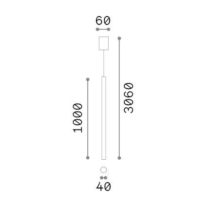 Lampada A Sospensione Look 1 Luce Gu10 Nero Altezza 100 Cm