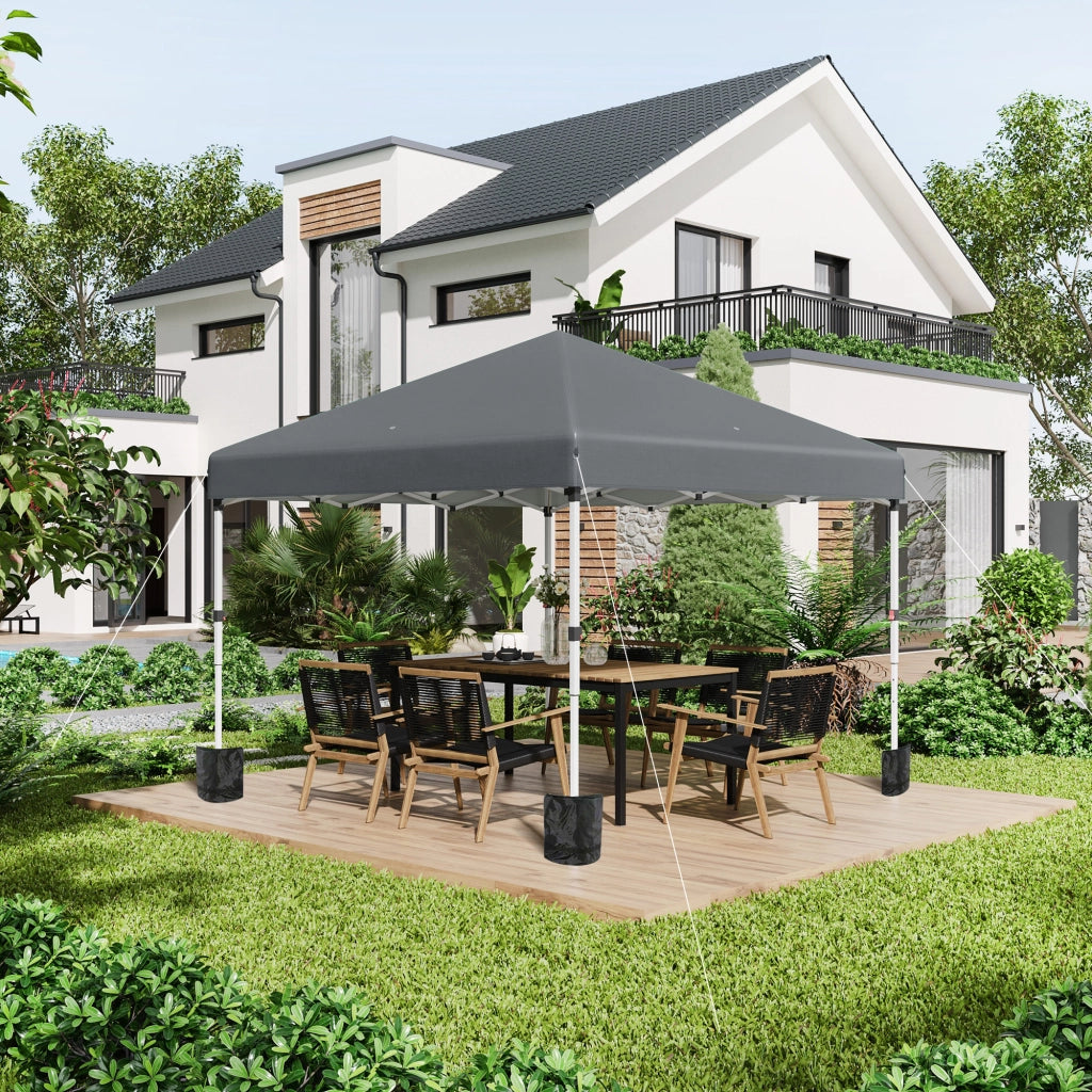 Gazebo pieghevole con 2 pareti ¨C zephmum ¨C grigio scuro 3x3 m