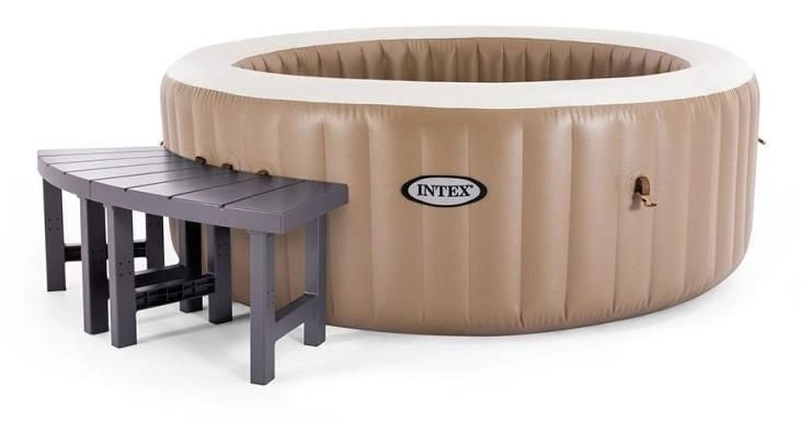 Intex Spa Set di 2 Tavolini Altezza: Media Accessorio per Vasca idromassaggio Marrone Scuro Media