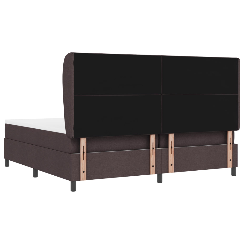 Letto a molletti  con materasso in marrone scuro, 200x200 cm in tessuto