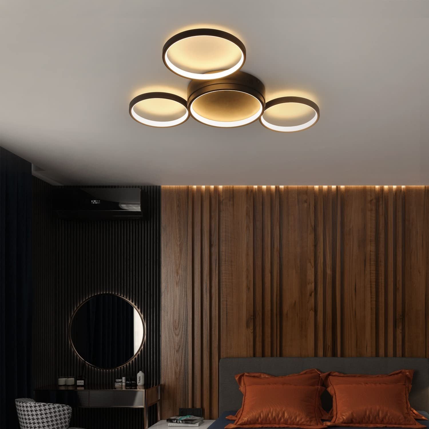 ZMH Lampada da soffitto LED 4 fiamme ad anello per camera letto