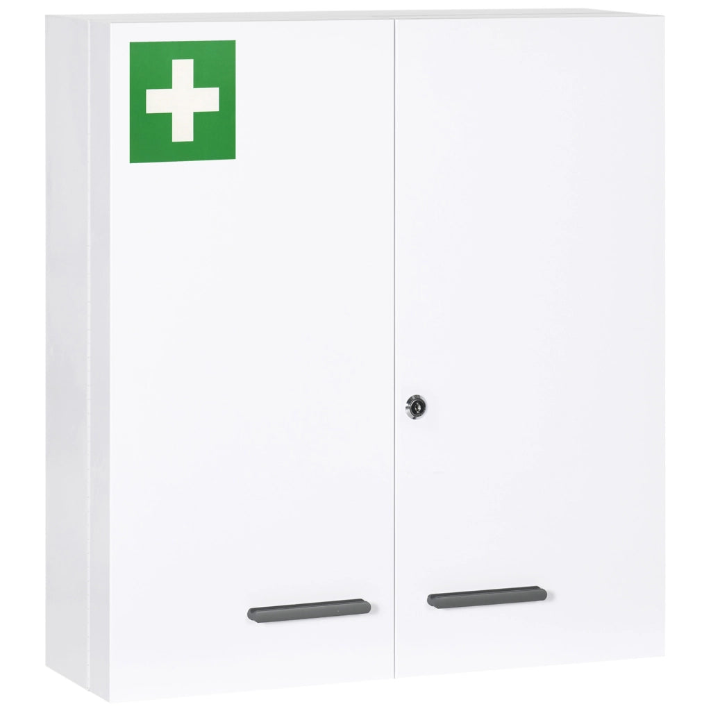 Armadio Farmacia 6 Ripiani con Serratura e 2 Chiavi ¨C Zephmum ¨C Bianco 55x18x60 cm