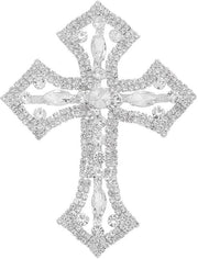 Decorazione con Strass a Croce in Argento - Accessori per Creatività - Attività di Mano d'Opera - Adesivi e Ricami per Abbigliamento, Borse e Scarpe