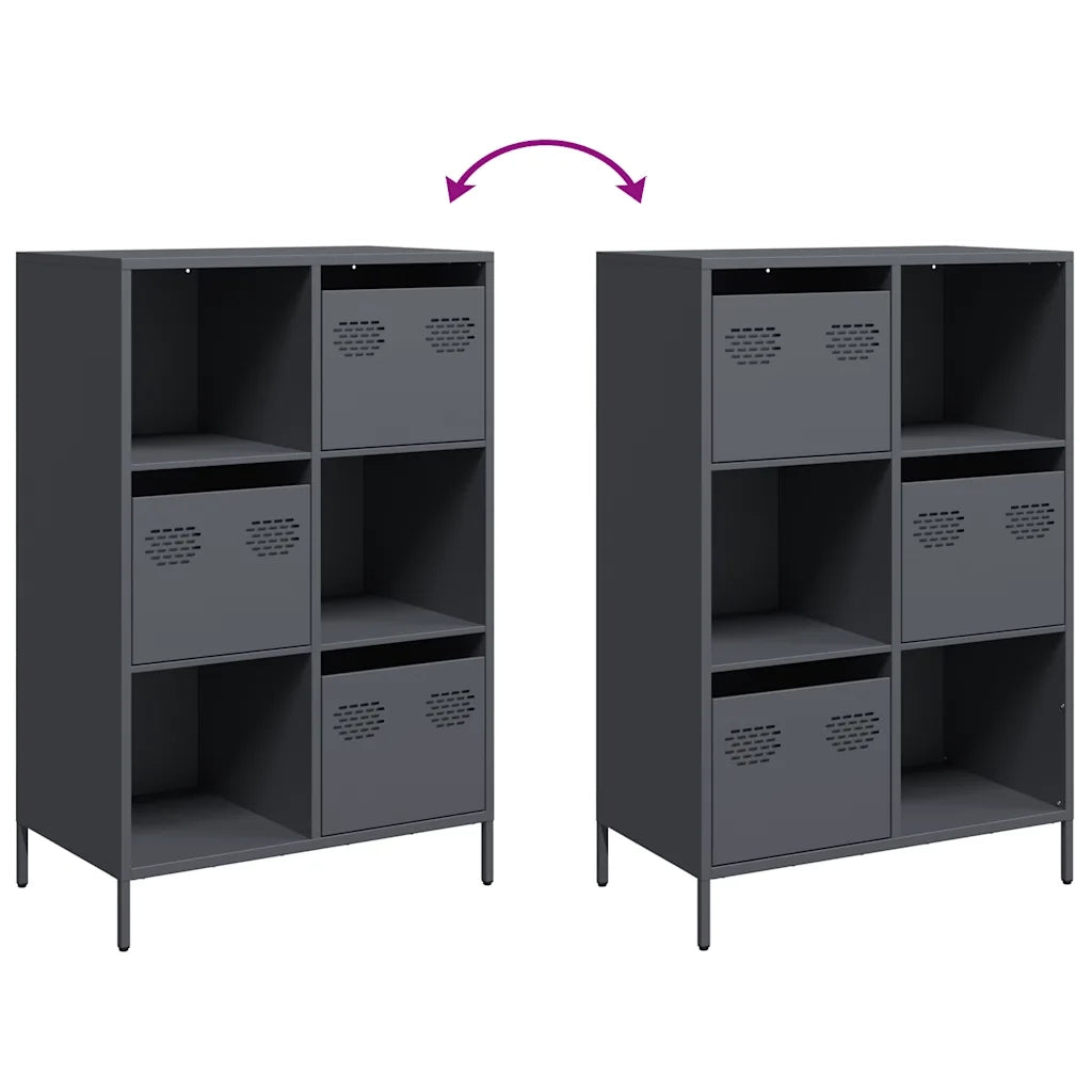 Credenza Antracite 68x39x103,5 cm Acciaio