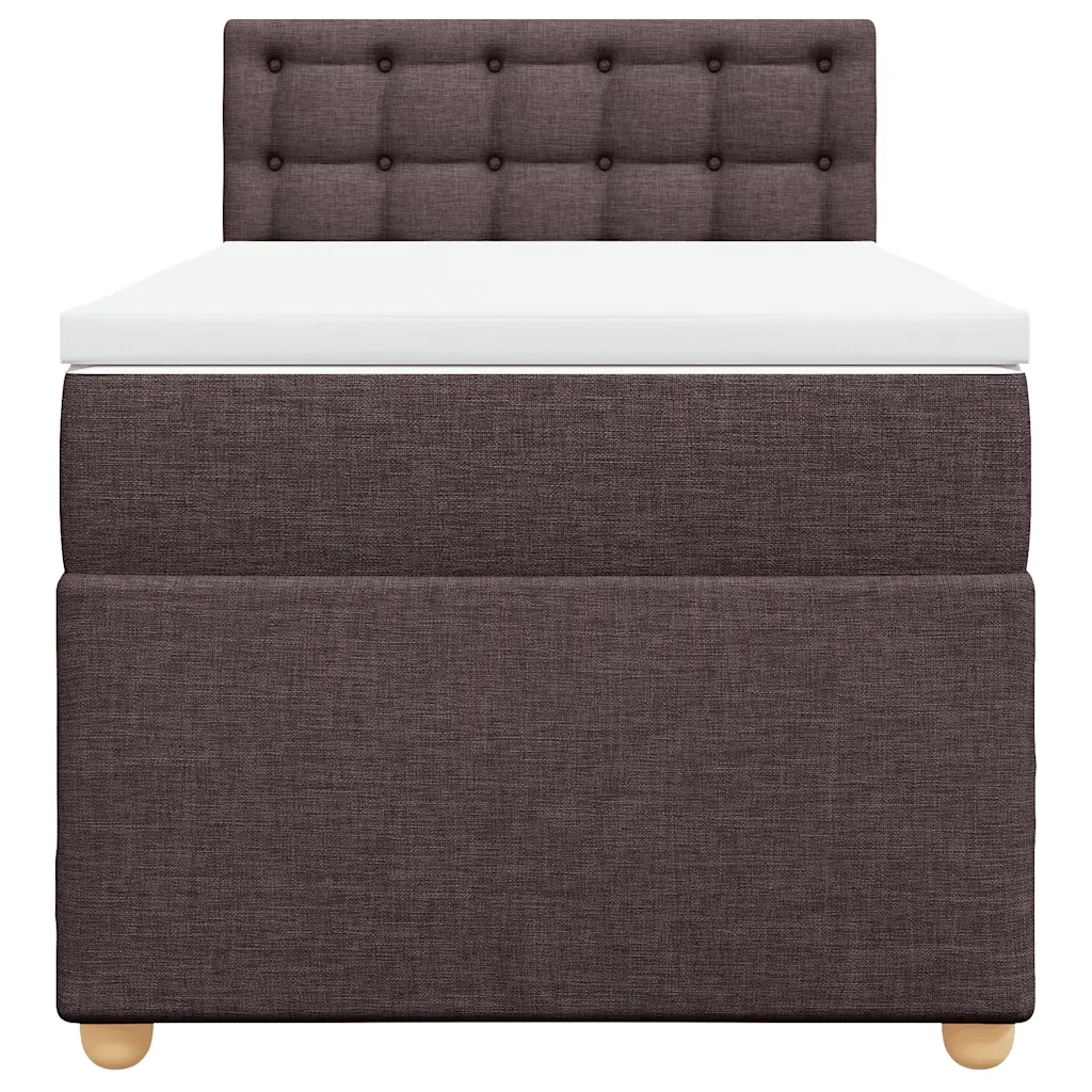 Giroletto a Molle con Materasso Marrone Scuro 90x190cm Tessuto 3286552