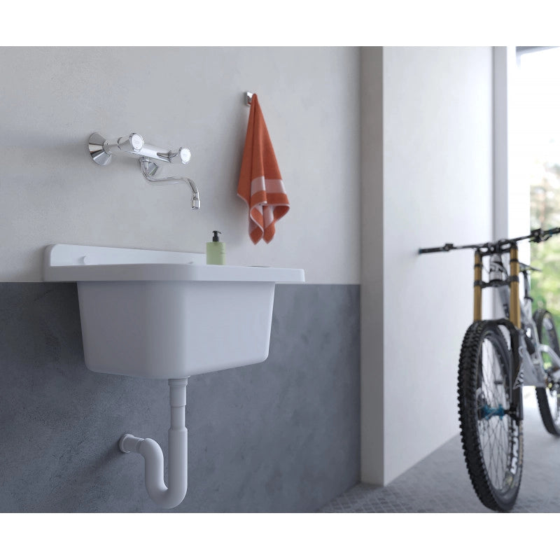 Pilozzo a muro da esterno 60x34 cm con troppopieno  Marmo  Giardino e garage  Kit di montaggio e scarico  Negrari