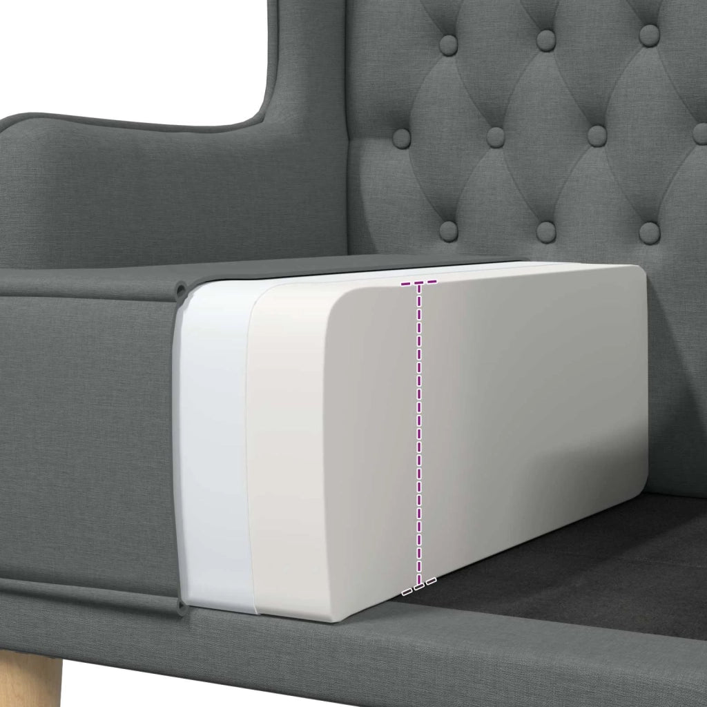 Sedia a schienale alto trapuntata a bottoni Grigio Scuro 42042480