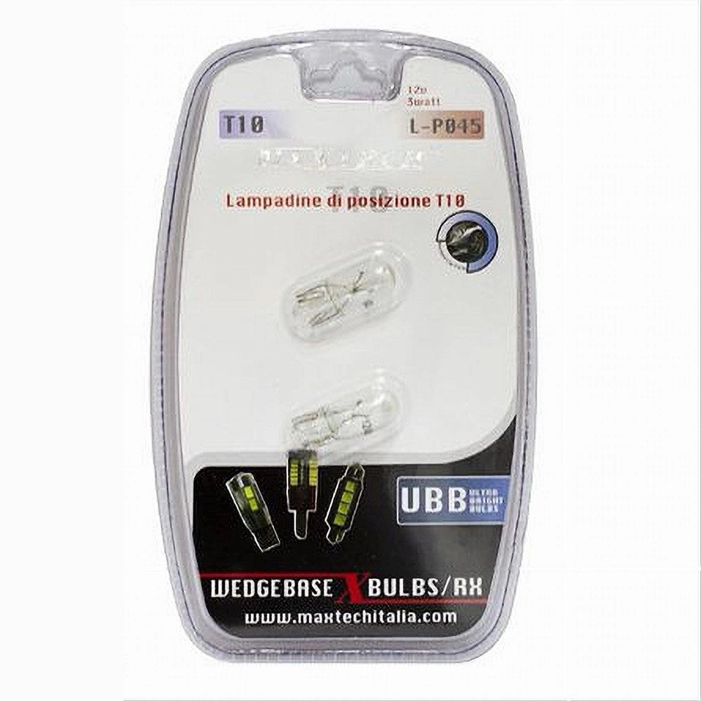 Trade Shop - Lampadine Di Posizione T10 Maxtech L-p045 12v - 3w Lampadine Ultra Luminose -