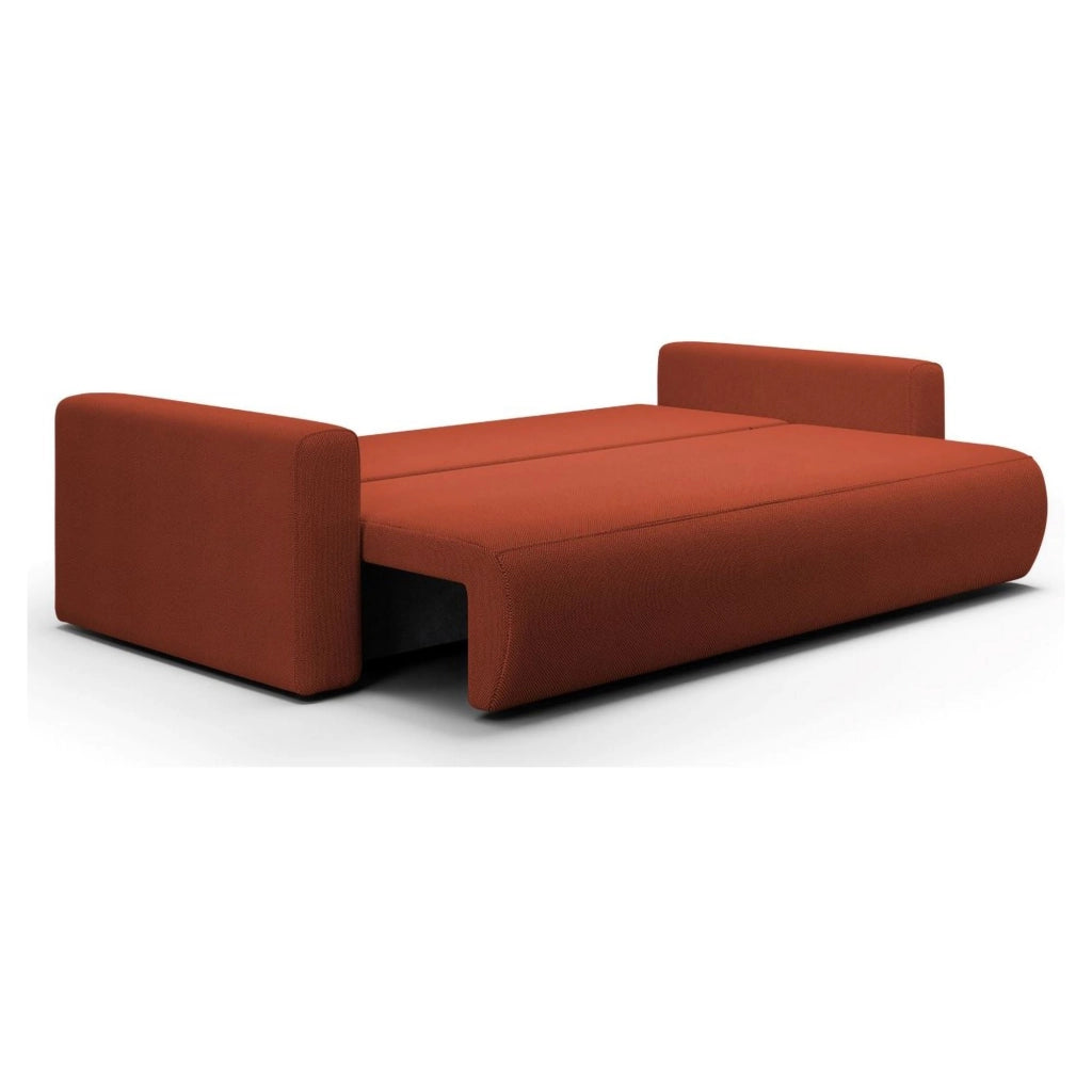 Erbezzo, Divano Letto 2 Posti Contenitore, 240x105 cm Rosso
