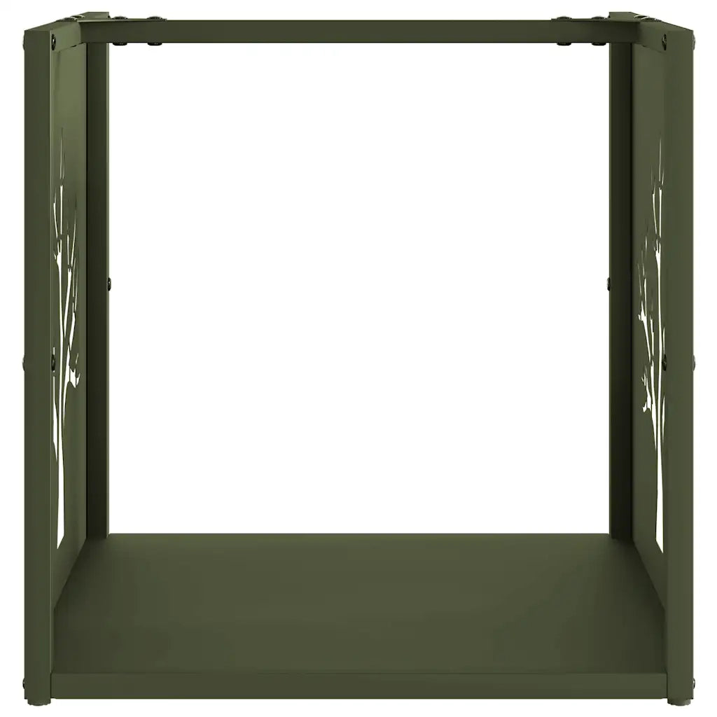 Rastrelliera per Legna da Ardere Verde Oliva 40x40x40 cm CFW2214698