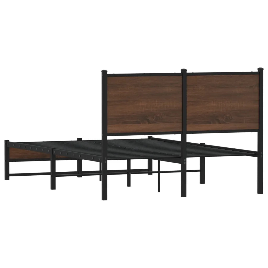 vidaXL Giroletto senza Materasso in Metallo Rovere Marrone 120x200 cm