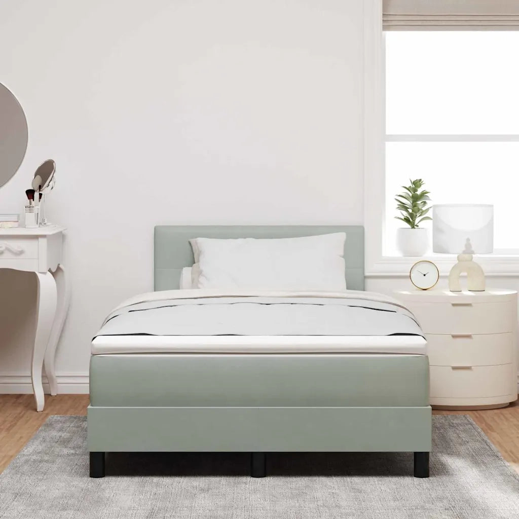 Letto a Sorgente LED con led Grigio chiaro 120 x 190 cm Velluto 3342638
