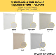 Tenda a Rullo Su Misura RODANO OSCURANTE - Larghezza 1m x Altezza 2m - Colore Bianco 1 - Ideale per Interni ed Esterni