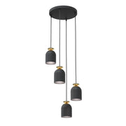 Lampada a sospensione Target in acciaio nero opaco e oro