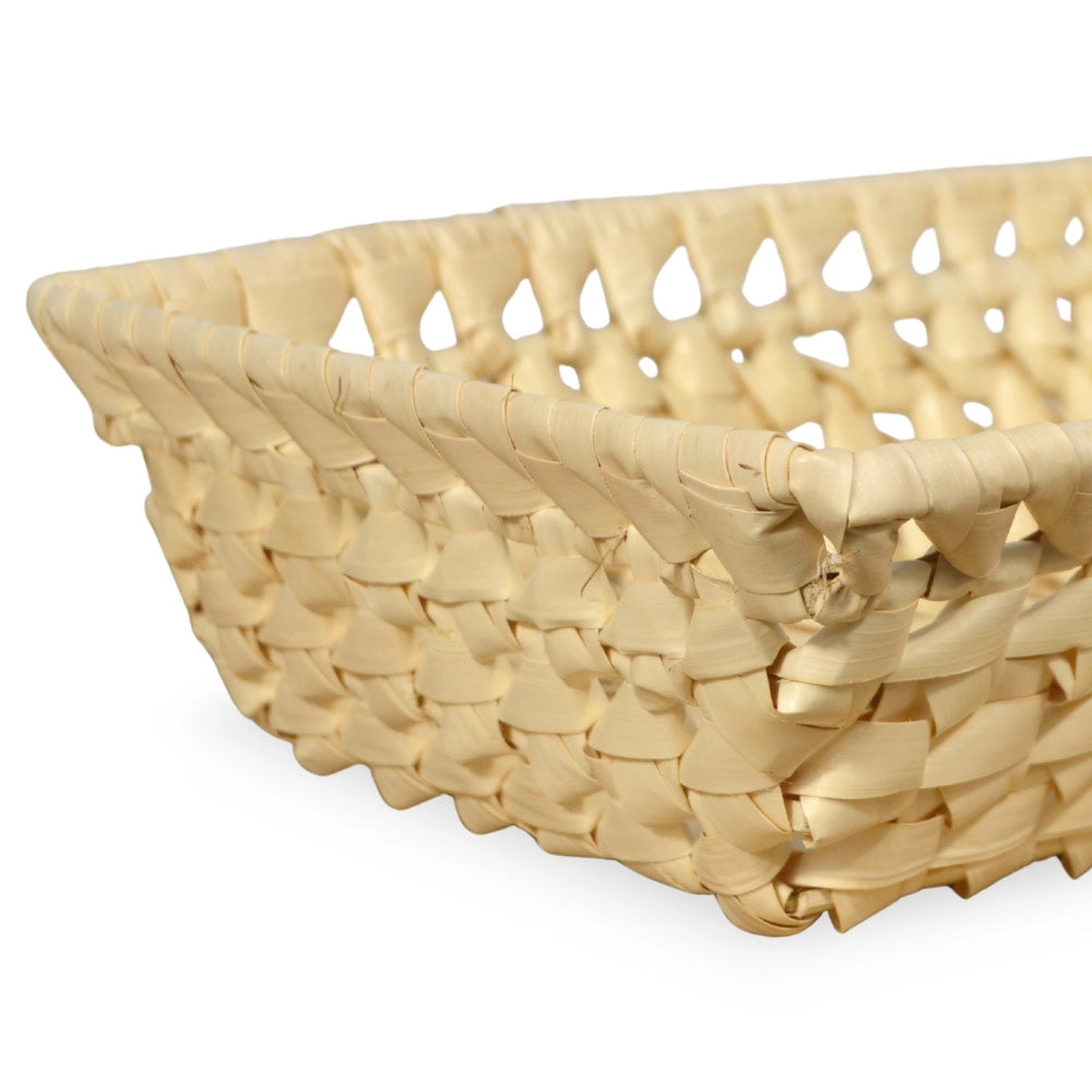 Ceste cestini espositori x10 in foglie di palma intrecciate 21x 15,5 x h 5,5 cm