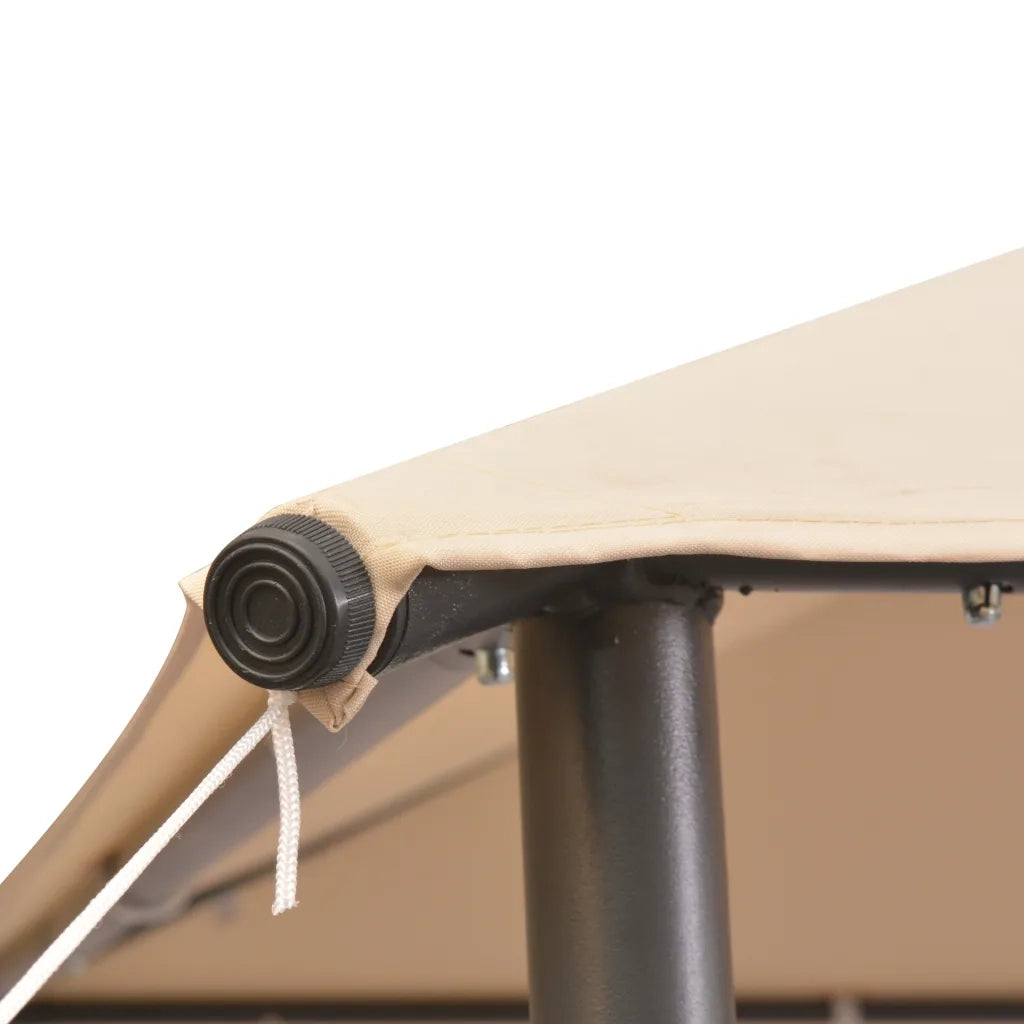 Gazebo Padiglione Tenda Tettoia 3x3 m Acciaio Beige 43172