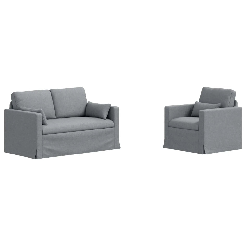 Set di divani 2 pcs Grigio chiaro 139 x 78 x 80 cm Tessuto