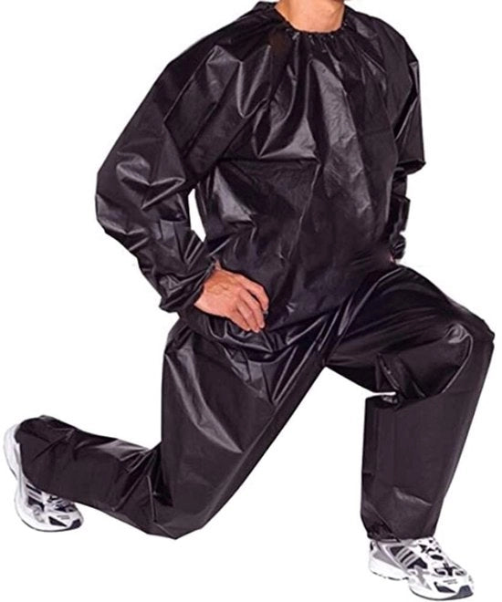 Abbigliamento per Sauna Acqua-Resistente - Tuta di Allenamento per Uomo/Donna - Tuta PVC - Cintura Elastica - Effetto Dimagrante - Adattamento Perfetto