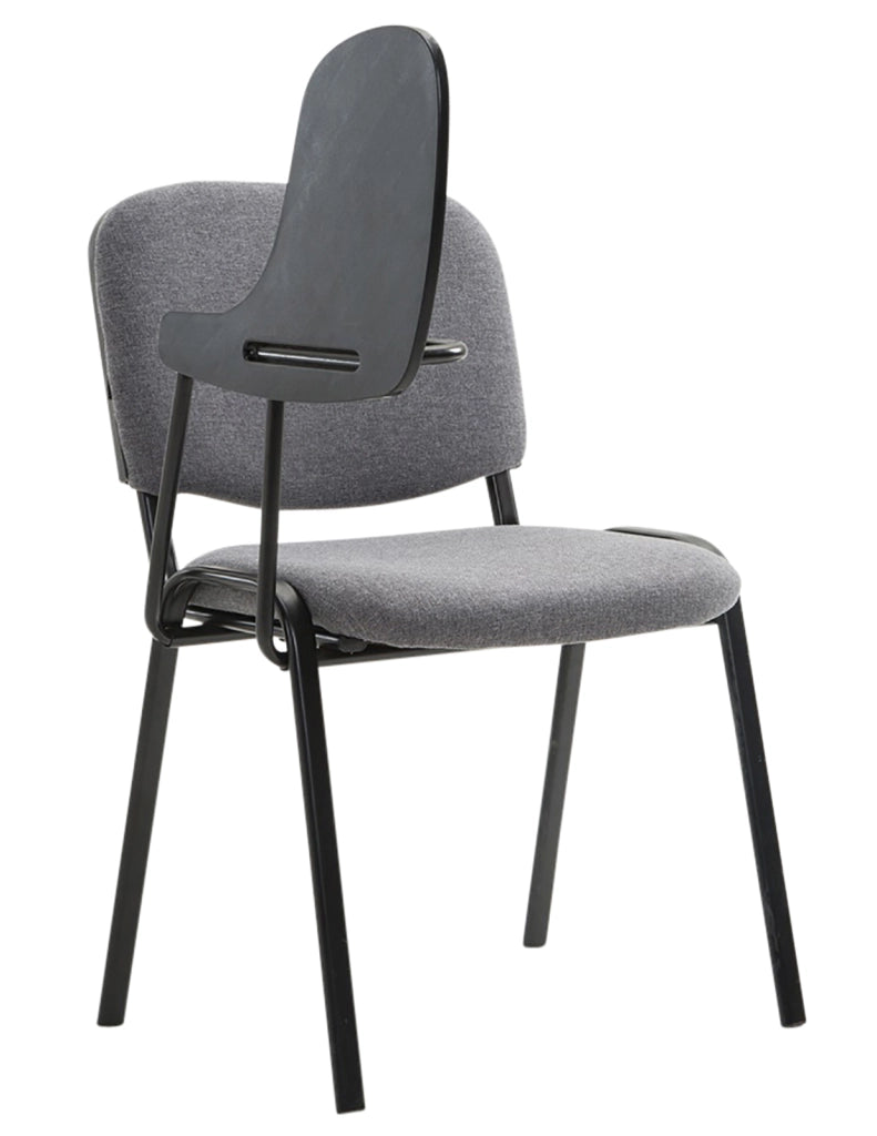 Set di 4 sedie Ken in tessuto con tavolo pieghevole grigio