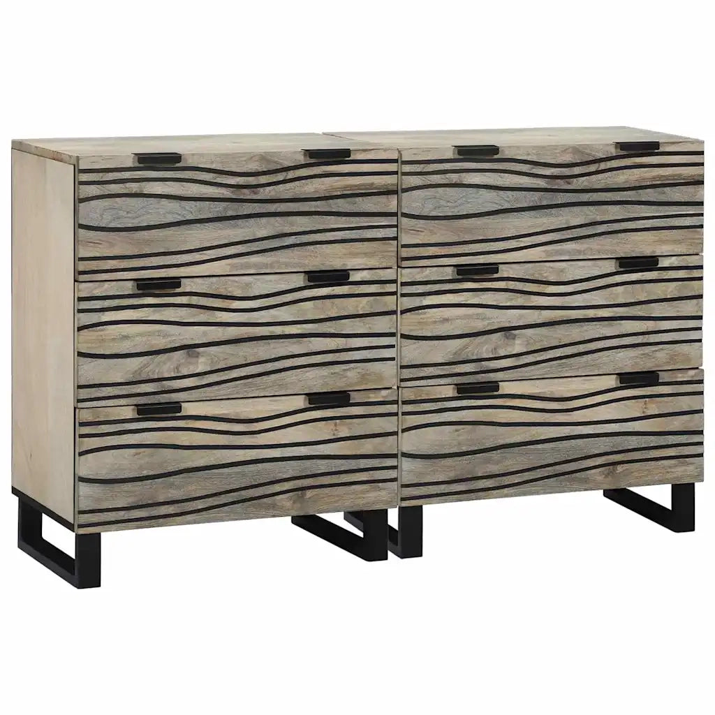 Set di Credenze con cassetto 2 pcs Bianco 60 x 33,5 x 75 cm 3310046