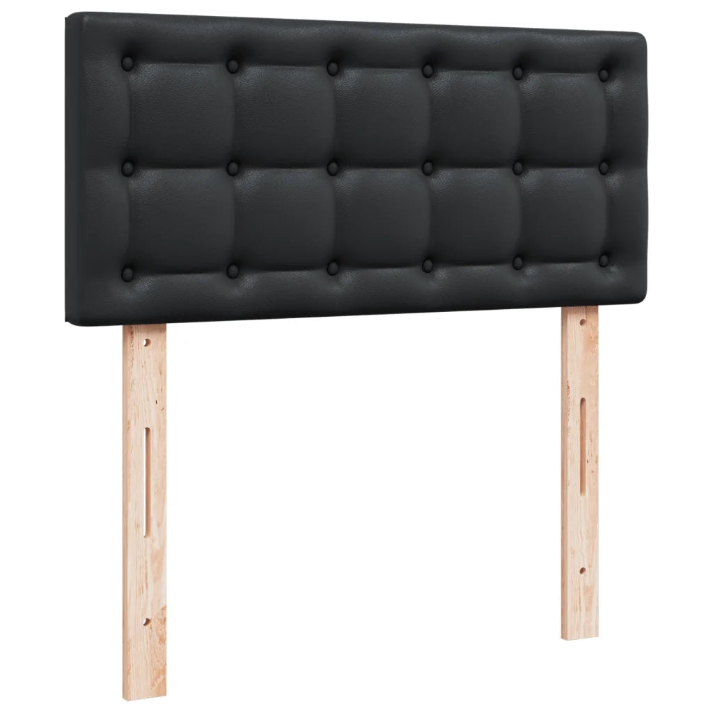 Giroletto a Molle con Materasso Nero 80x200 cm in Similpelle