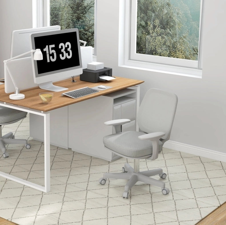 Sedia da ufficio ergonomica girevole grigia