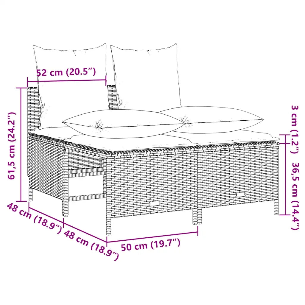 Set Divani da Giardino 4 pz con Cuscini Marrone in Polyrattan 368386